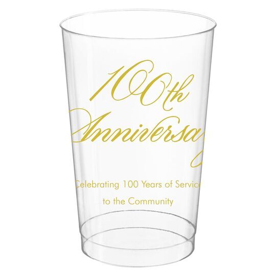 Elegant 100th Anniversary Clear Plastic Cups